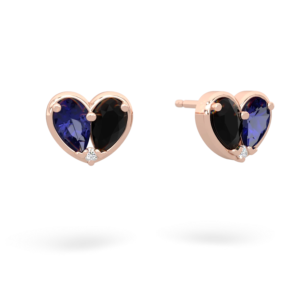 Lab Sapphire 'Our Heart' 14K Rose Gold earrings E5072