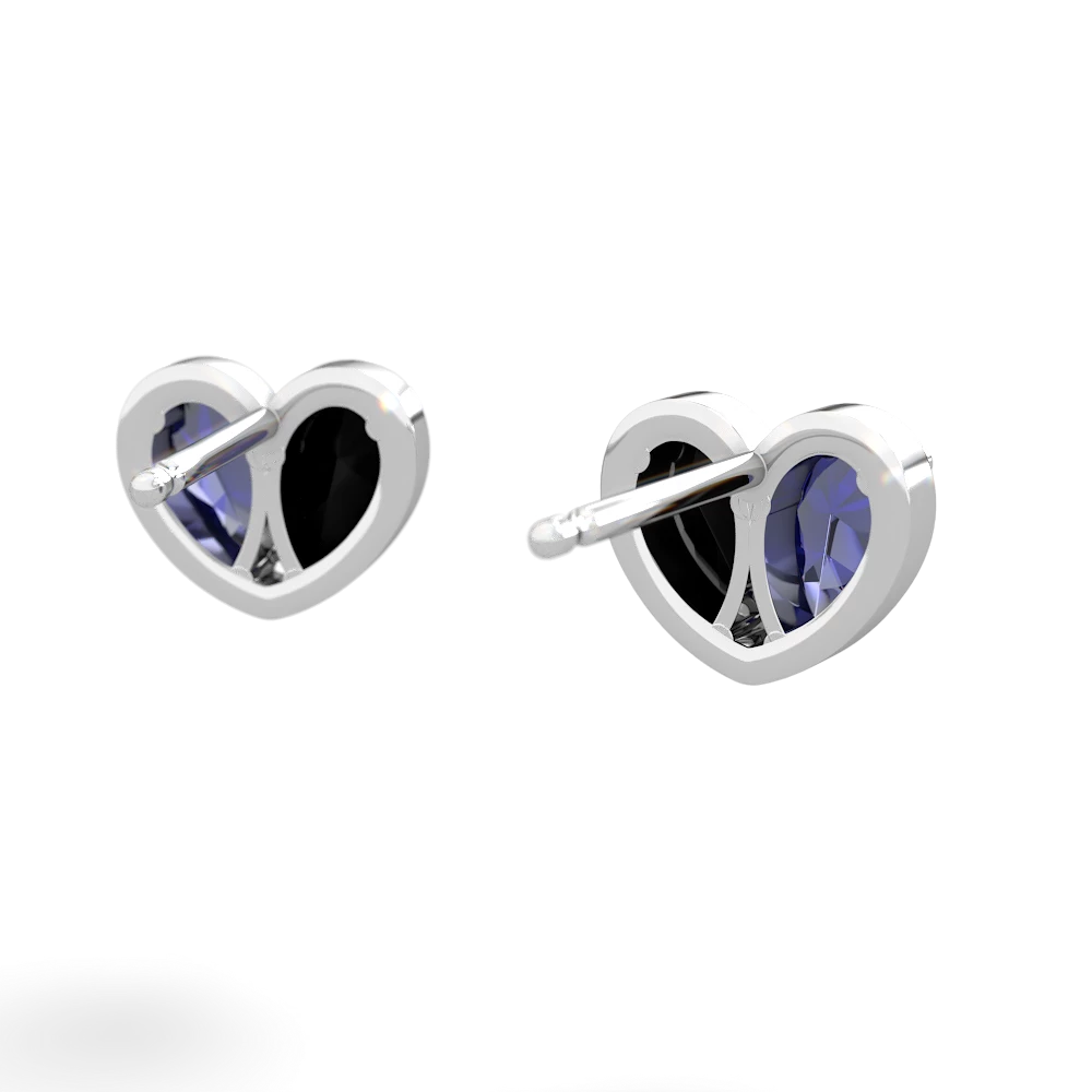 Lab Sapphire 'Our Heart' 14K White Gold earrings E5072