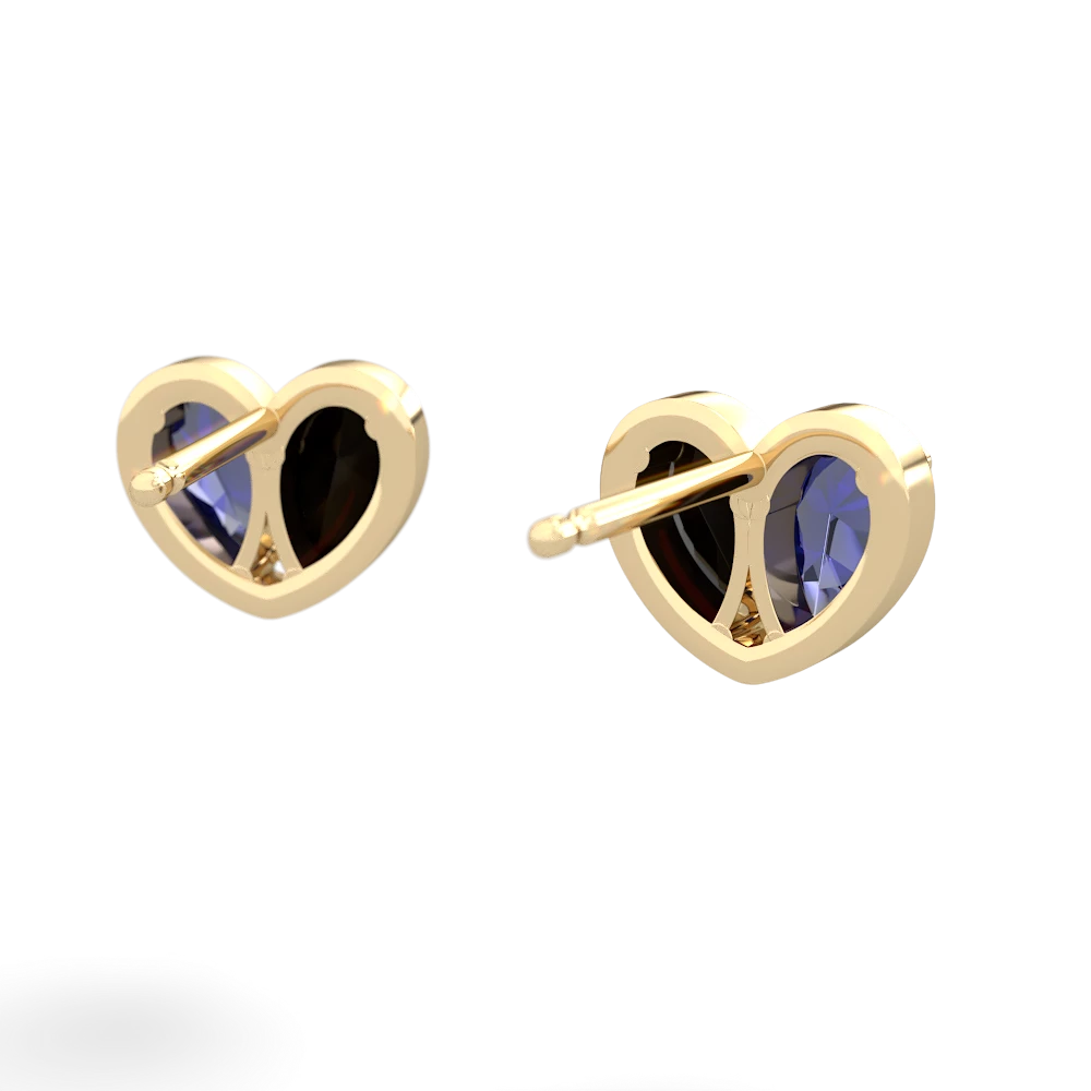 Lab Sapphire 'Our Heart' 14K Yellow Gold earrings E5072