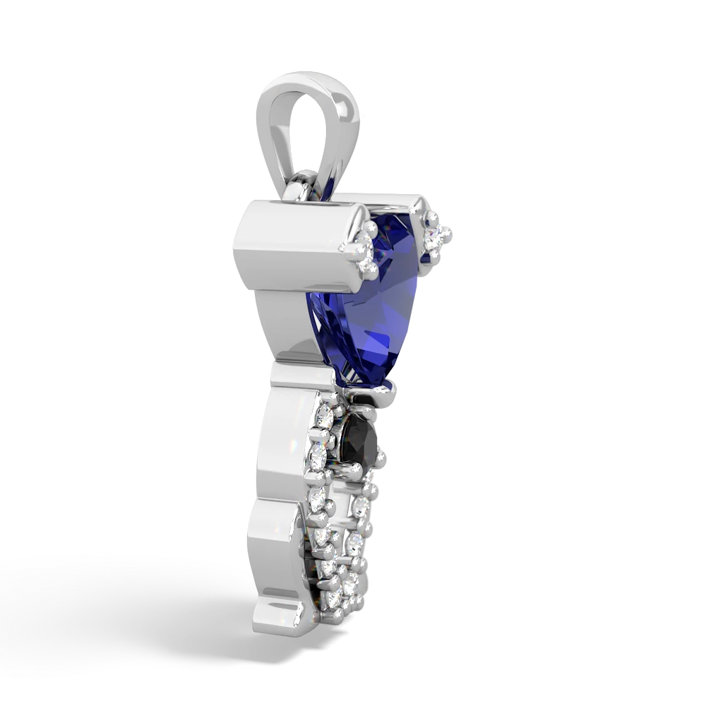 Lab Sapphire Puppy Love 14K White Gold pendant P5800