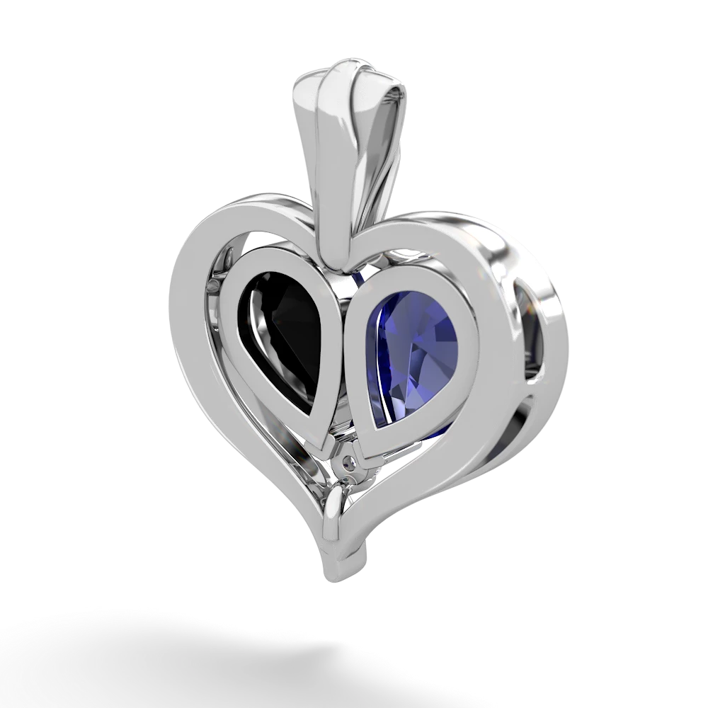 Lab Sapphire Two Become One 14K White Gold pendant P5330