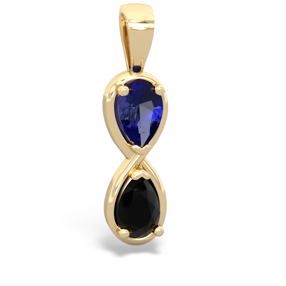 Lab Sapphire Infinity 14K Yellow Gold pendant P5050