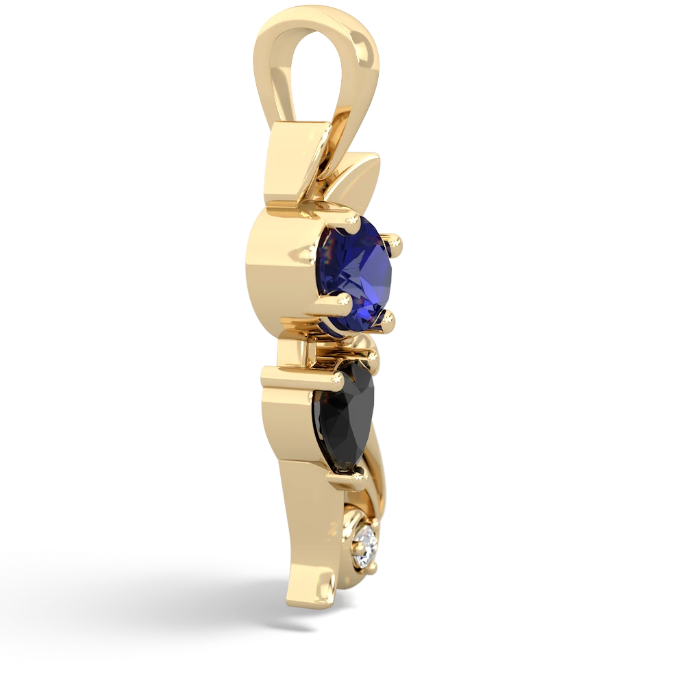 Lab Sapphire Kitten 14K Yellow Gold pendant P5780