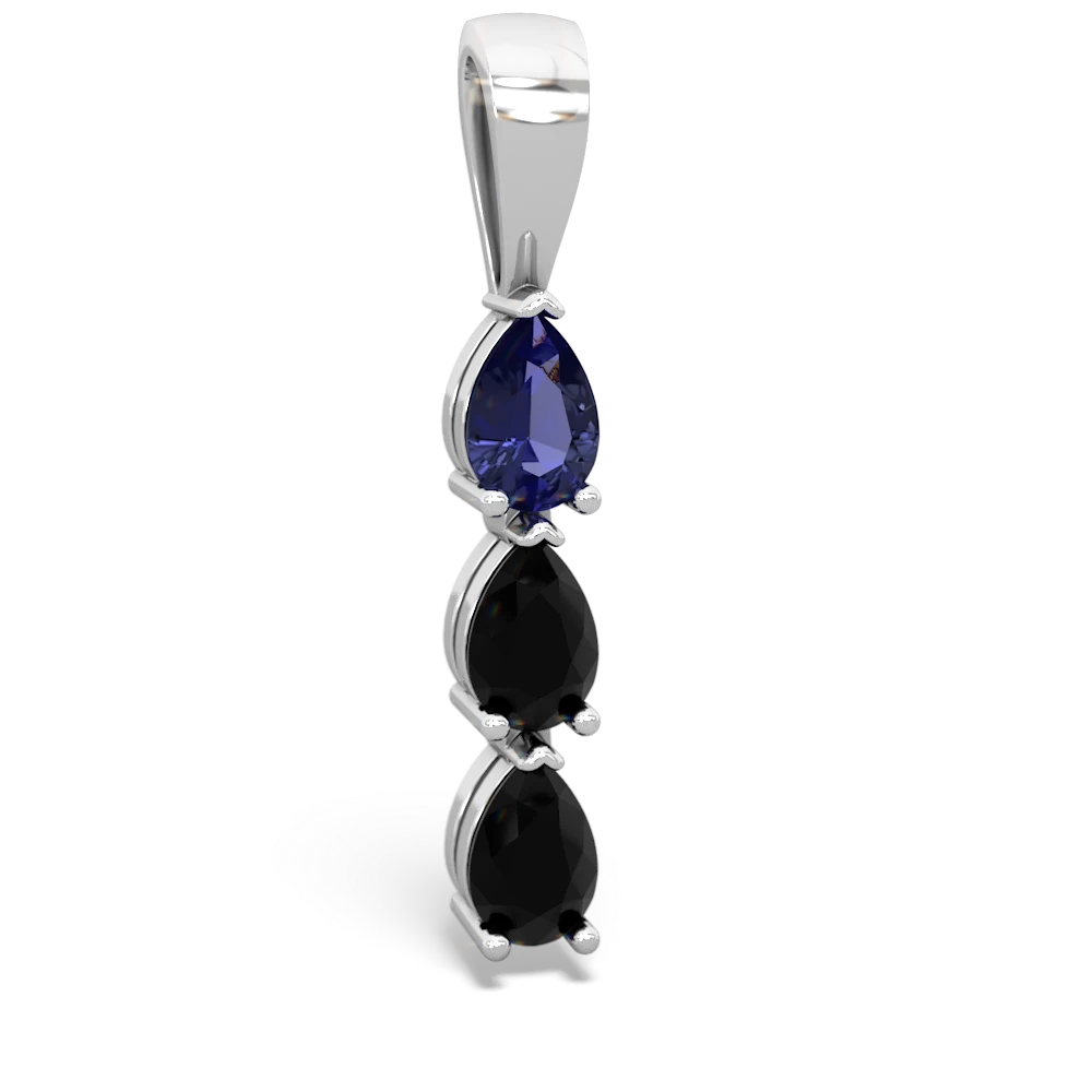 Lab Sapphire Dew Drops 14K White Gold pendant P2251