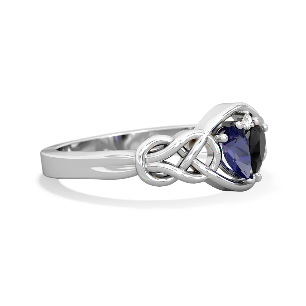 Lab Sapphire Celtic Love Knot 14K White Gold ring R5420