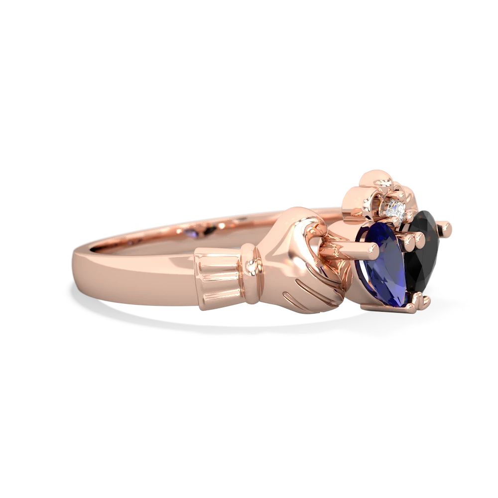 Lab Sapphire 'Our Heart' Claddagh 14K Rose Gold ring R2388