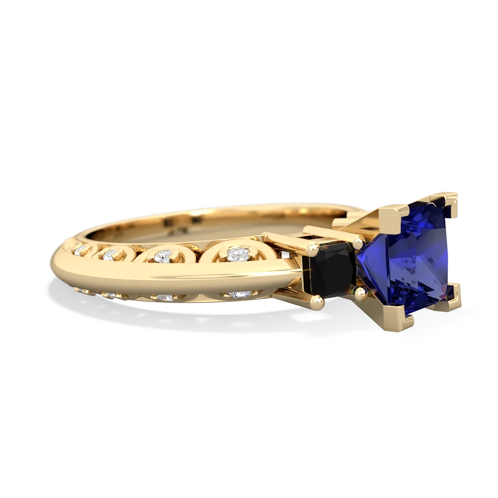 Lab Sapphire Eternal Embrace Engagement 14K Yellow Gold ring C2001