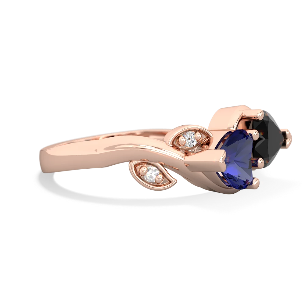 Lab Sapphire Floral Elegance 14K Rose Gold ring R5790