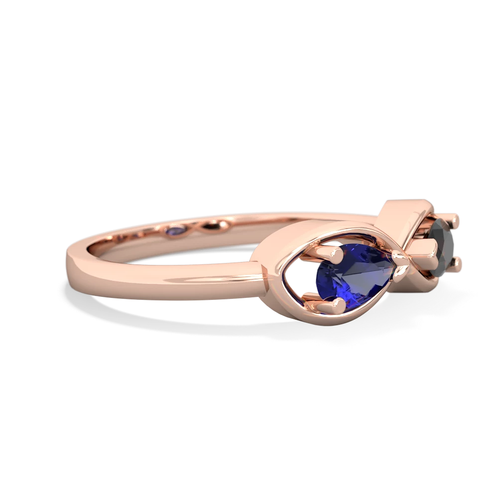 Lab Sapphire Infinity 14K Rose Gold ring R5050