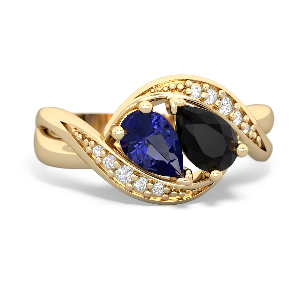 Lab Sapphire Summer Winds 14K Yellow Gold ring R5342