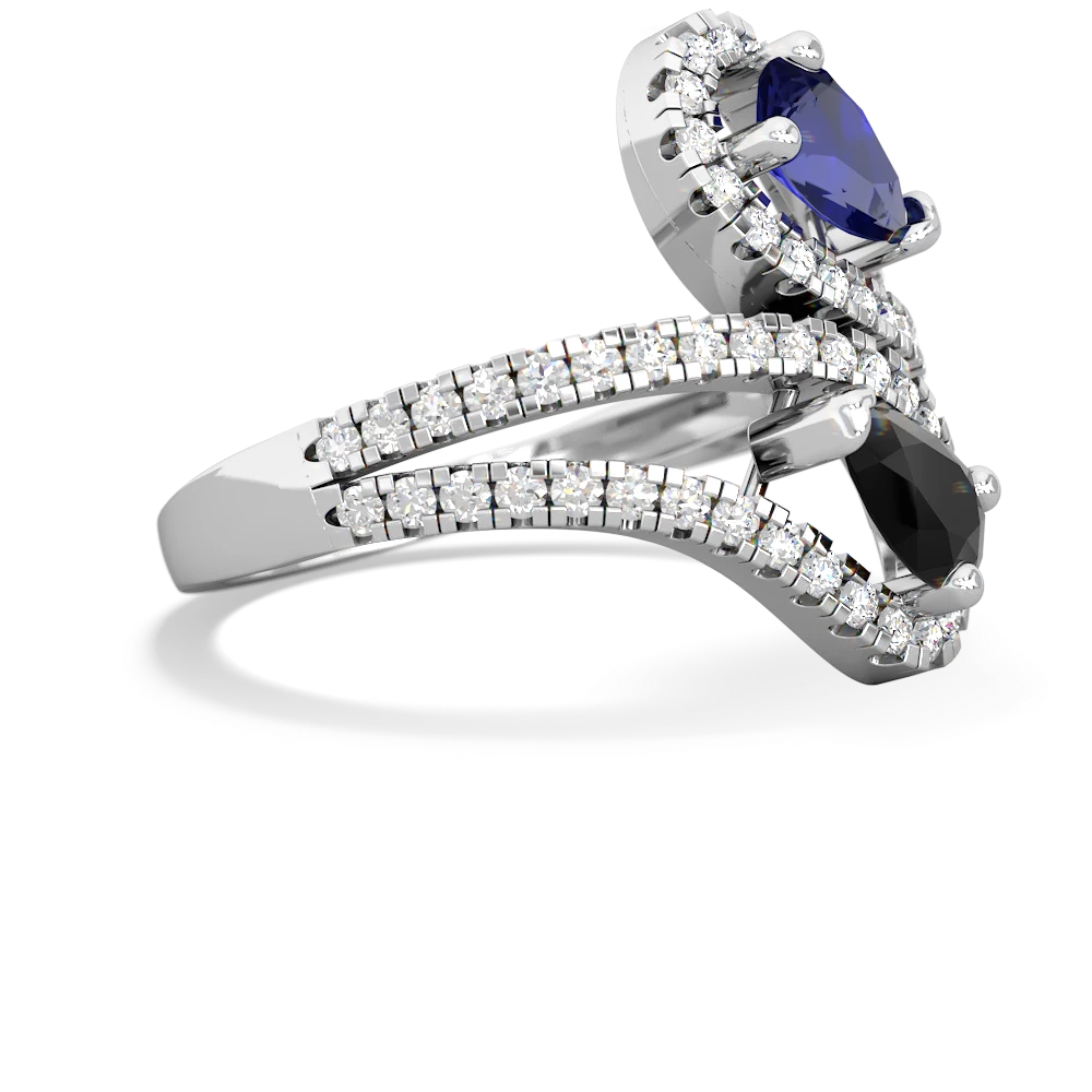 Lab Sapphire Diamond Dazzler 14K White Gold ring R3000