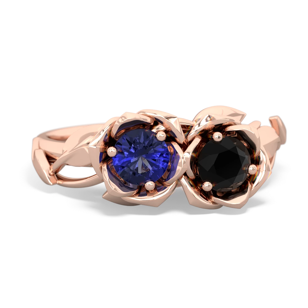 Lab Sapphire Rose Garden 14K Rose Gold ring R5510