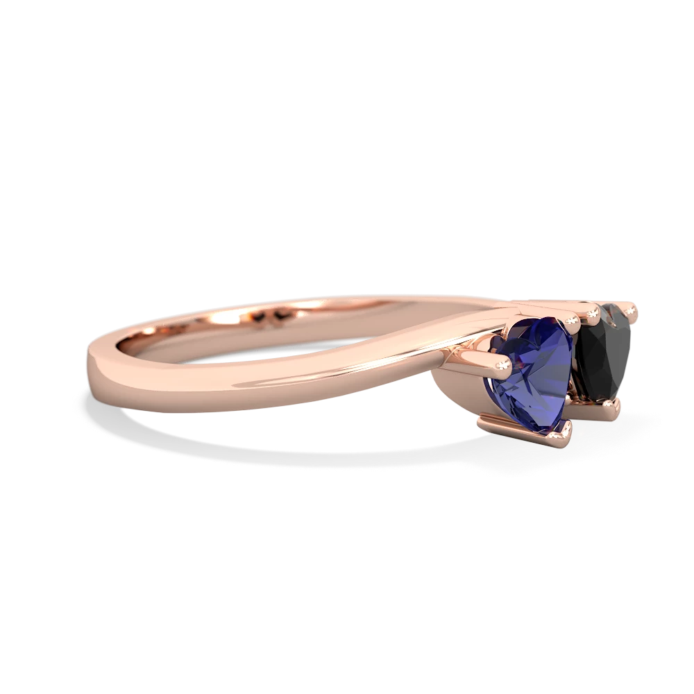 Lab Sapphire Sweethearts 14K Rose Gold ring R5260