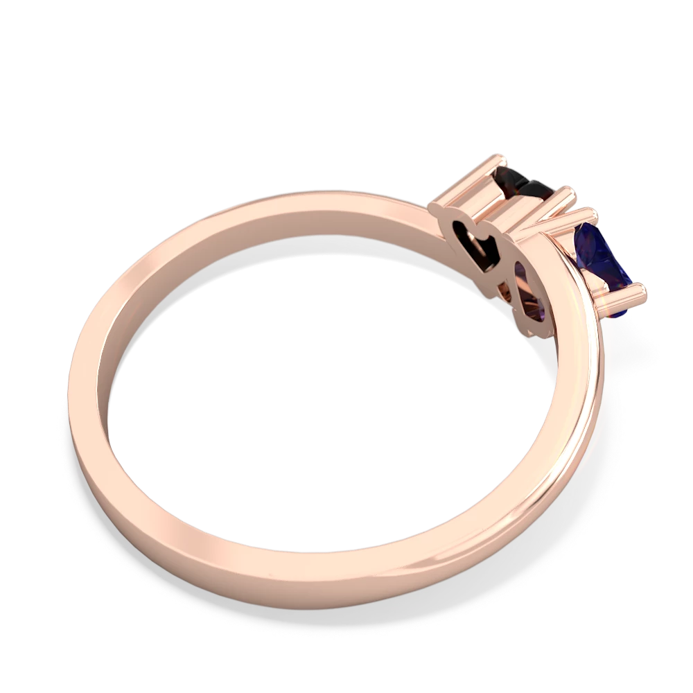 Lab Sapphire Sweethearts 14K Rose Gold ring R5260