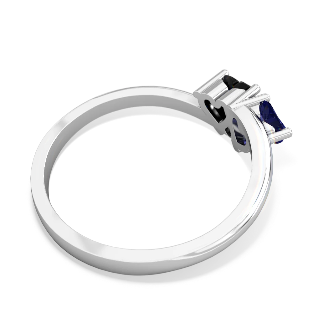 Lab Sapphire Sweethearts 14K White Gold ring R5260