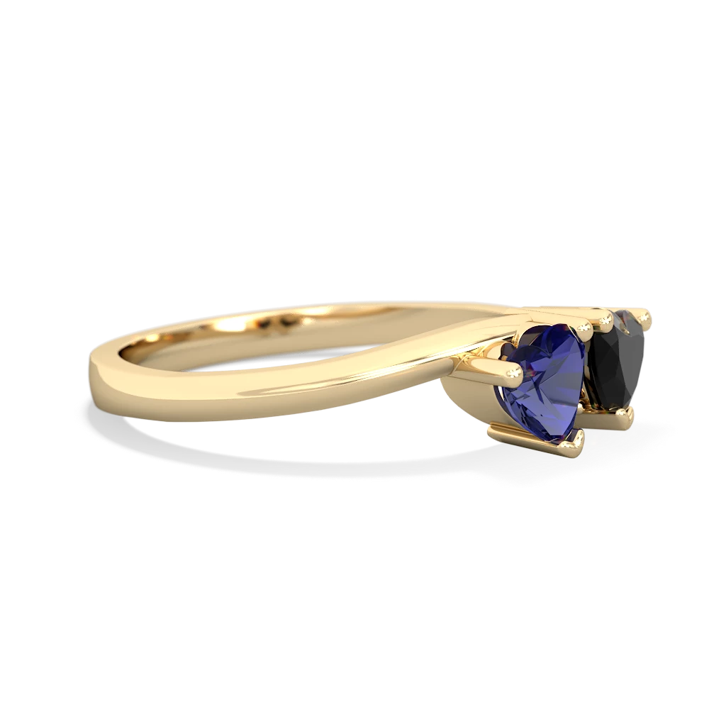 Lab Sapphire Sweethearts 14K Yellow Gold ring R5260