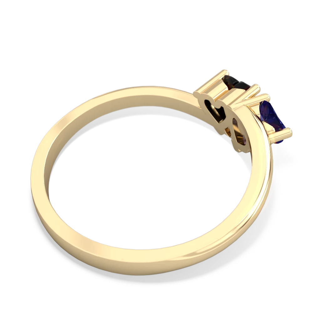 Lab Sapphire Sweethearts 14K Yellow Gold ring R5260