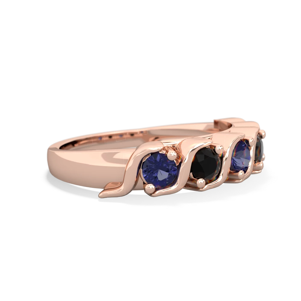 Lab Sapphire Anniversary Band 14K Rose Gold ring R2089