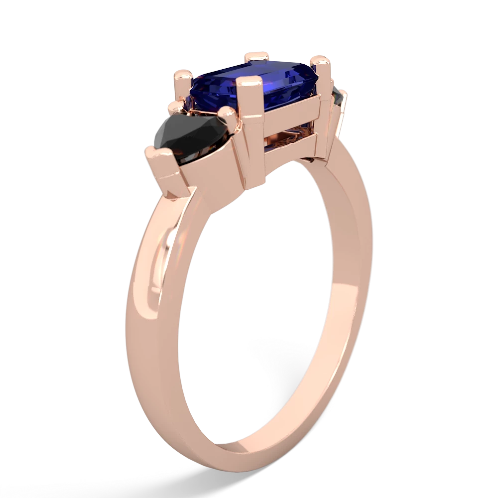 Lab Sapphire Three Stone 14K Rose Gold ring R5235