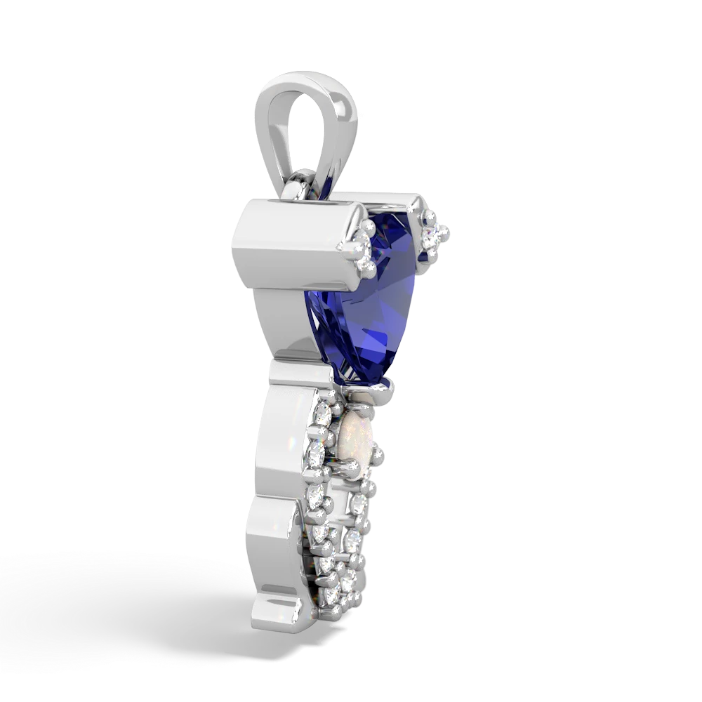 Lab Sapphire Puppy Love 14K White Gold pendant P5800