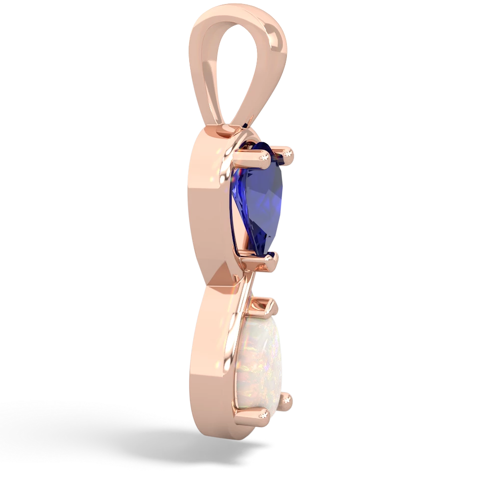 Lab Sapphire Infinity 14K Rose Gold pendant P5050