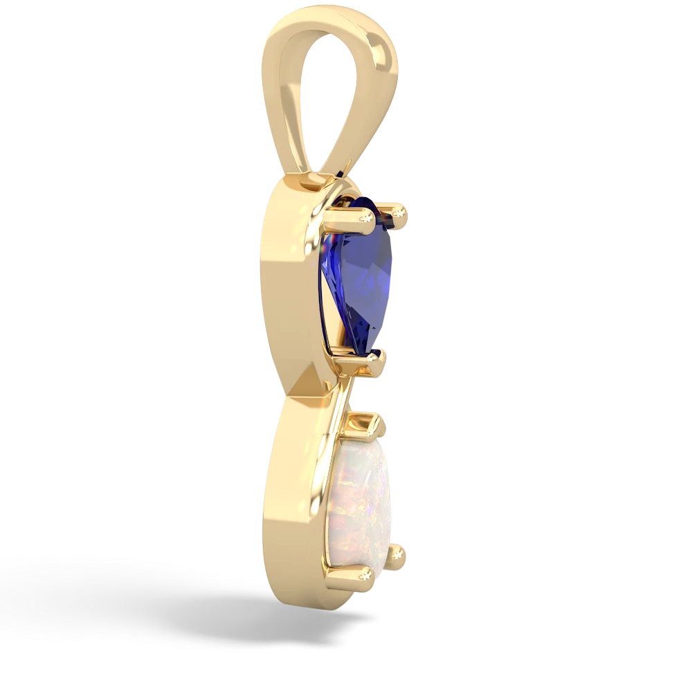 Lab Sapphire Infinity 14K Yellow Gold pendant P5050