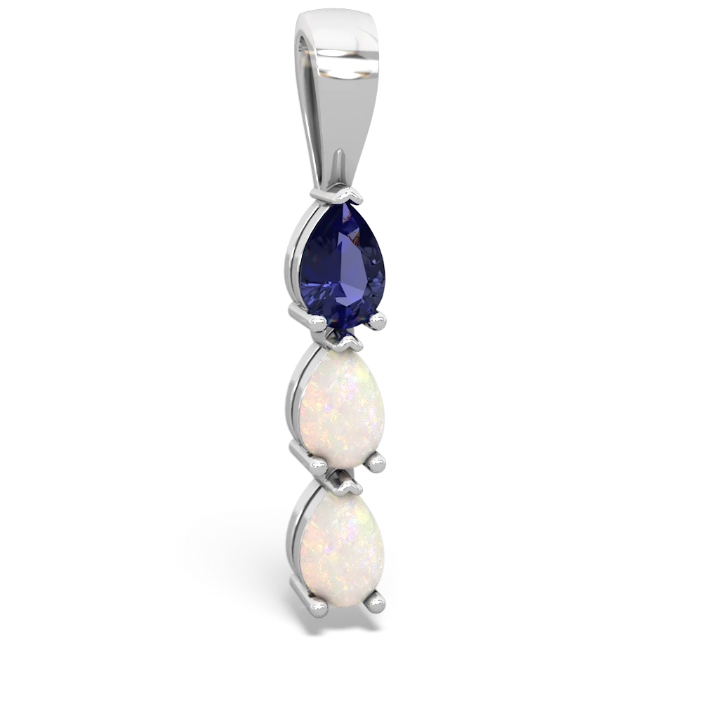 Lab Sapphire Dew Drops 14K White Gold pendant P2251