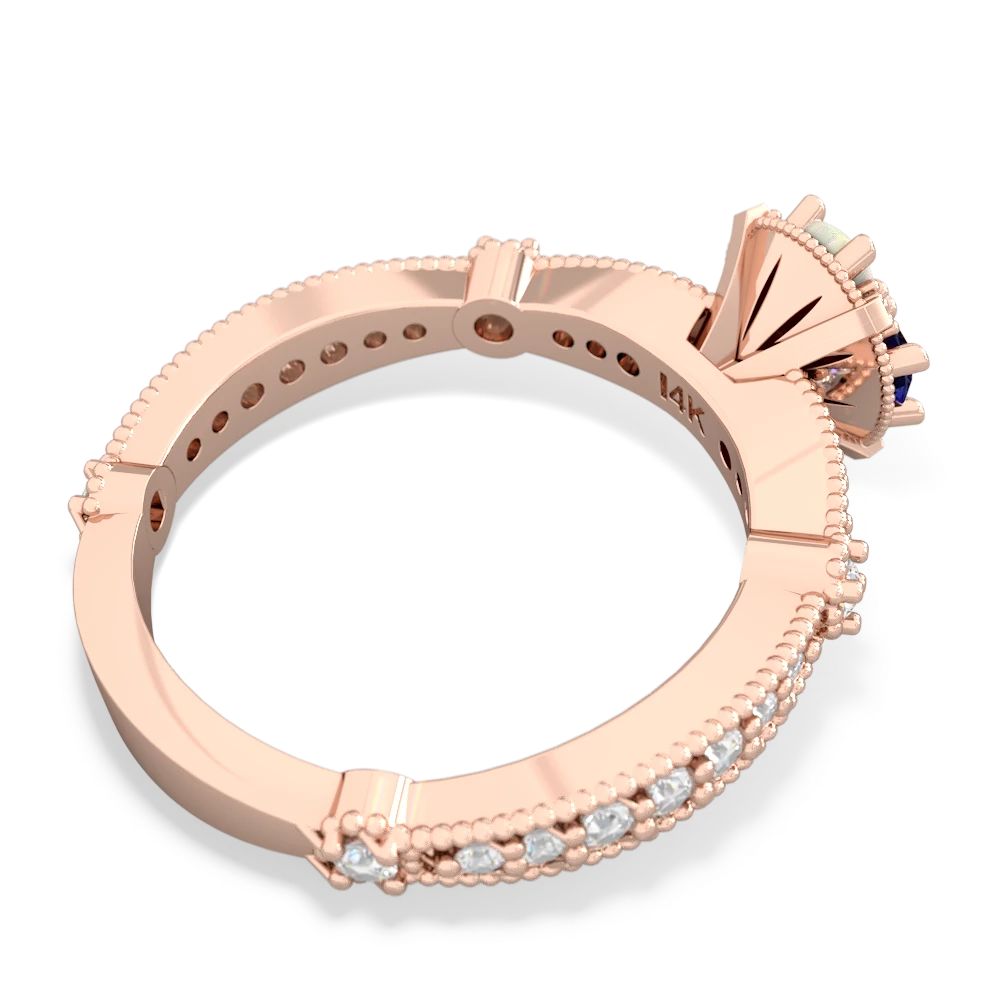 Lab Sapphire Sparkling Tiara Cluster 14K Rose Gold ring R26293RD