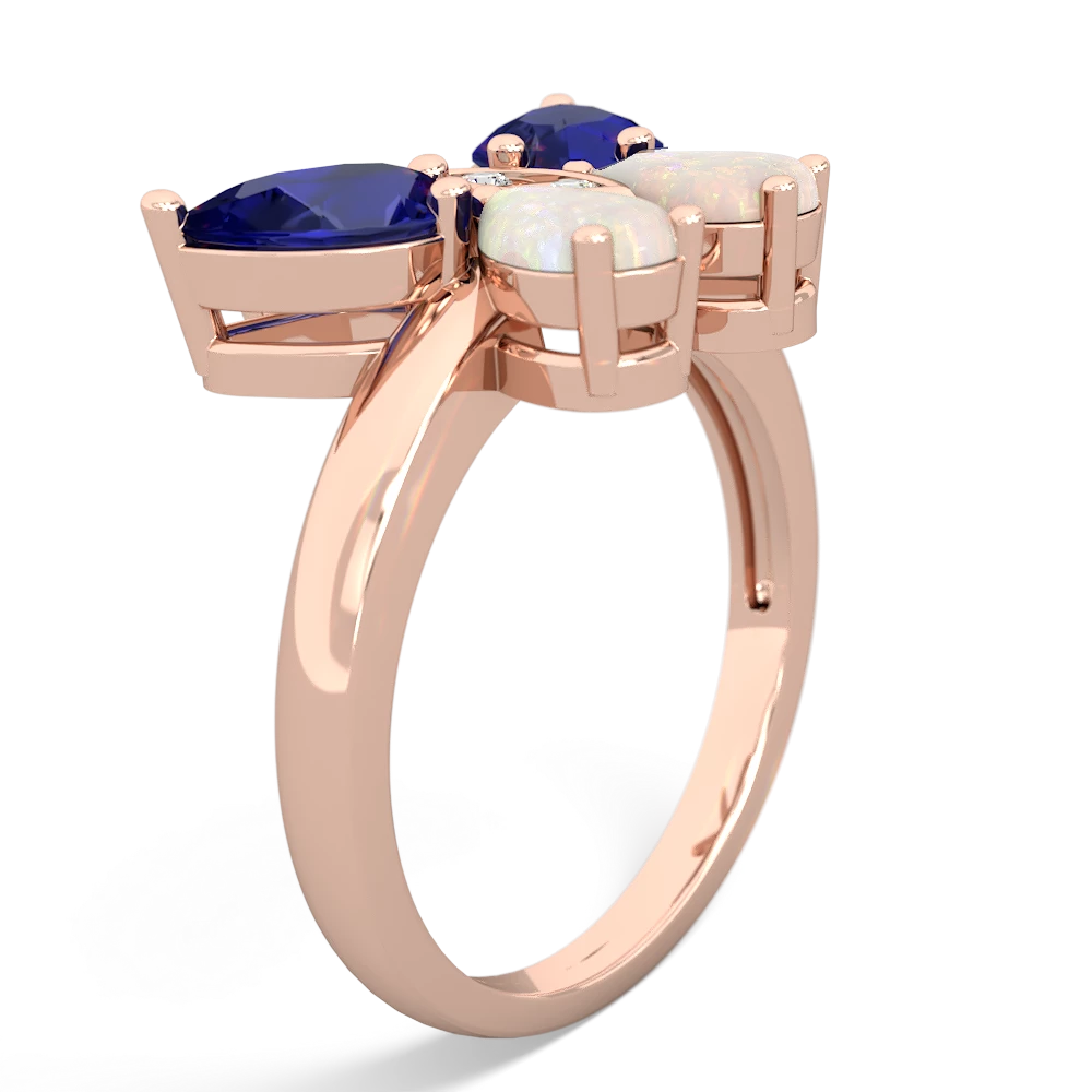 Lab Sapphire Butterfly 14K Rose Gold ring R2215