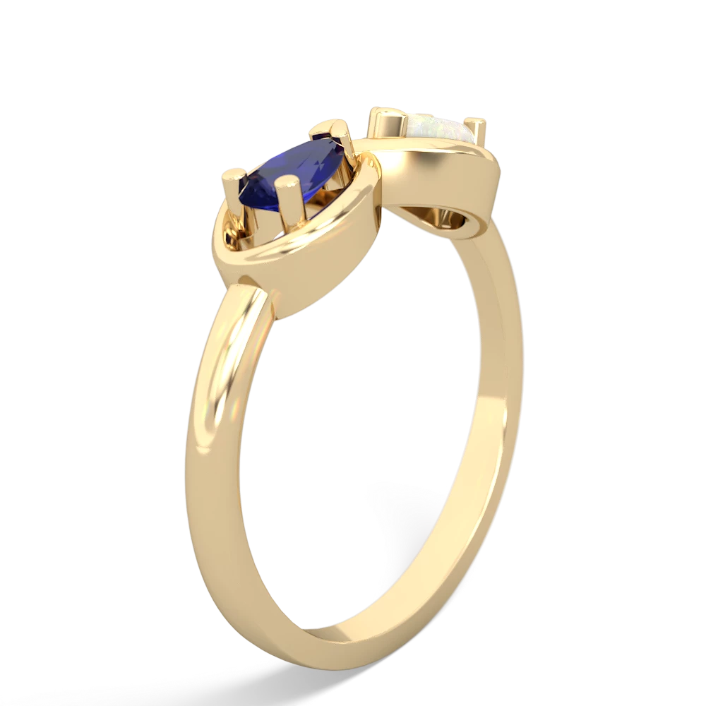 Lab Sapphire Infinity 14K Yellow Gold ring R5050