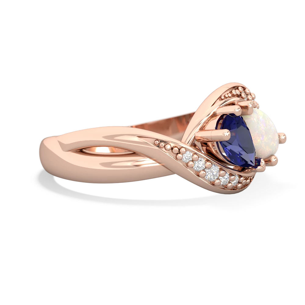 Lab Sapphire Summer Winds 14K Rose Gold ring R5342