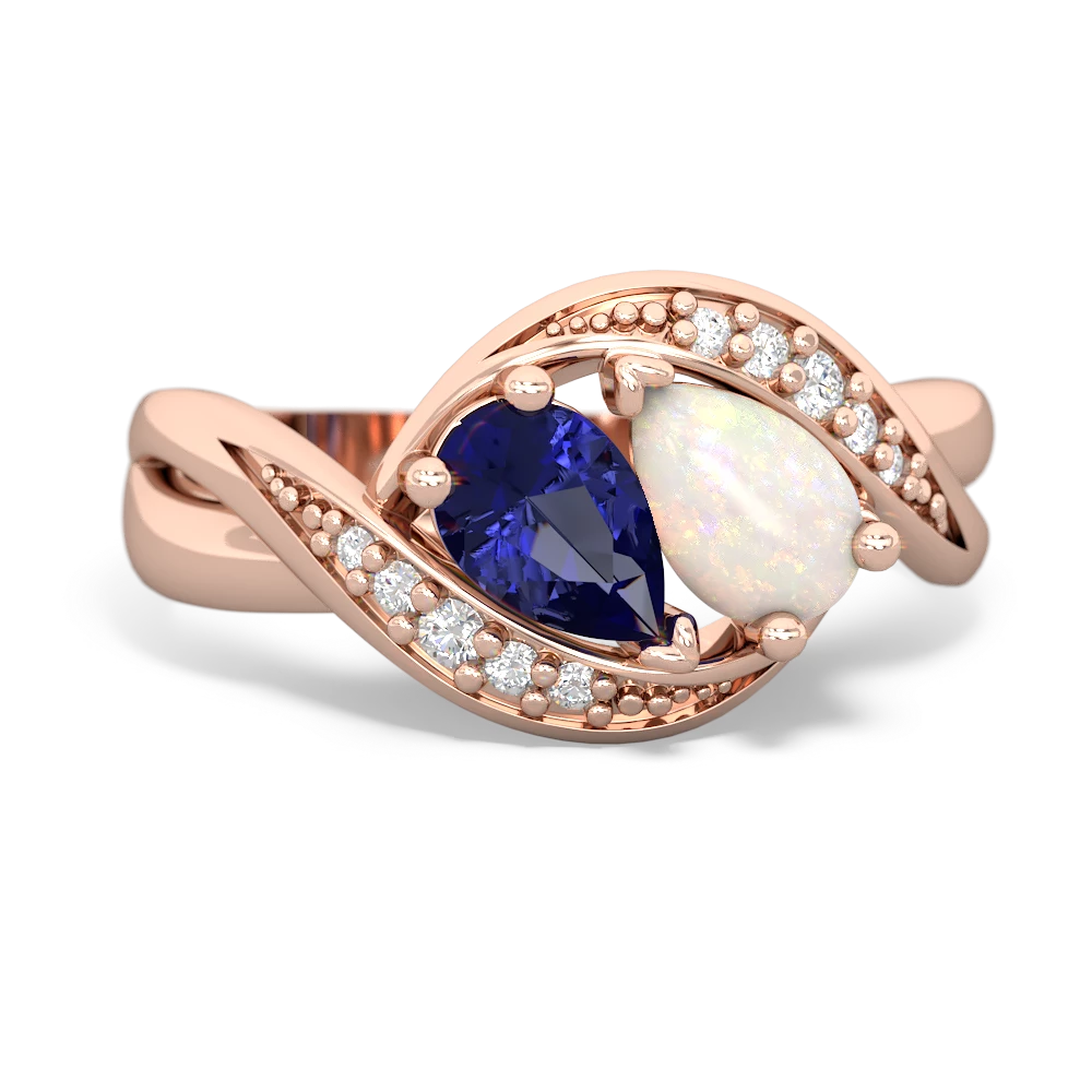 Lab Sapphire Summer Winds 14K Rose Gold ring R5342