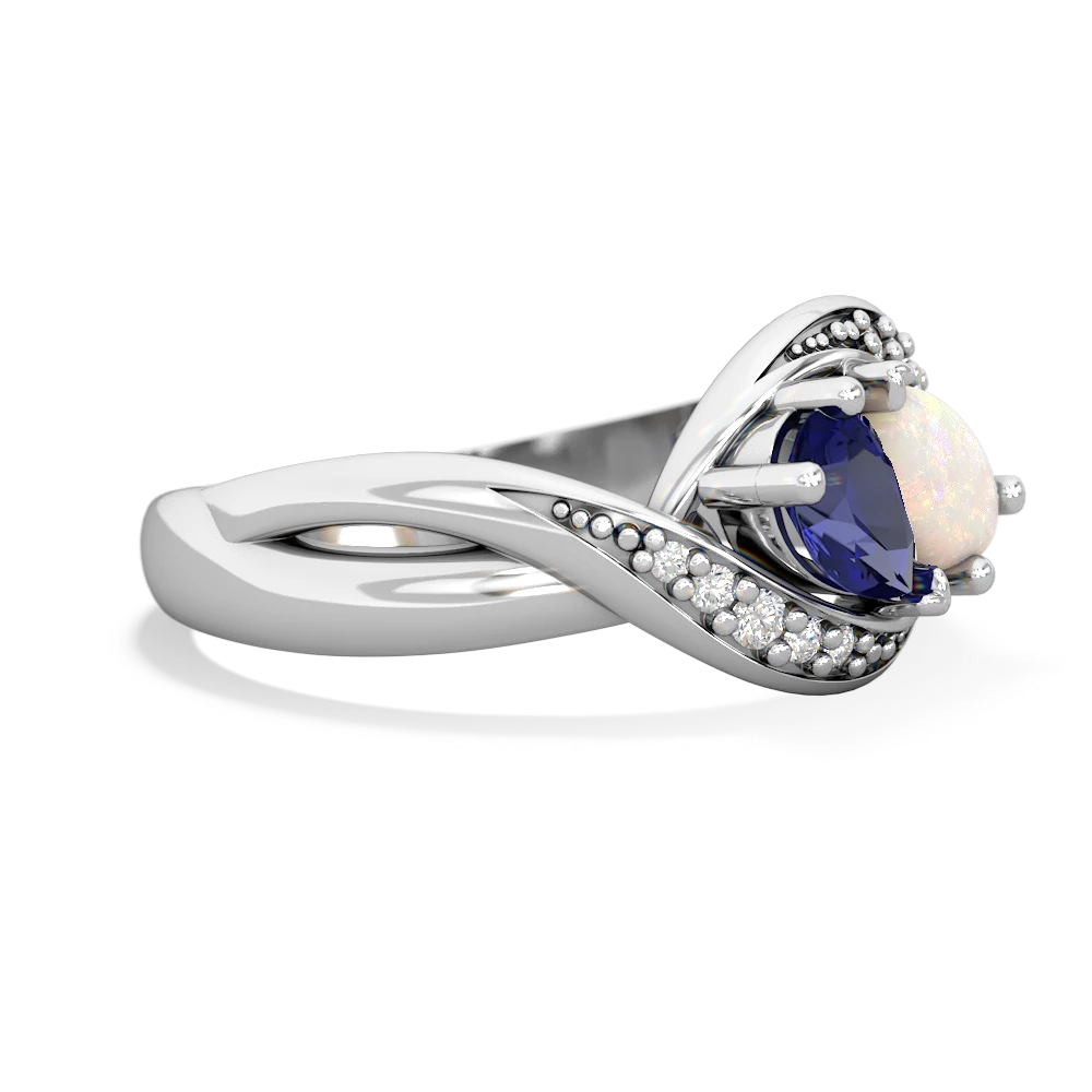 Lab Sapphire Summer Winds 14K White Gold ring R5342