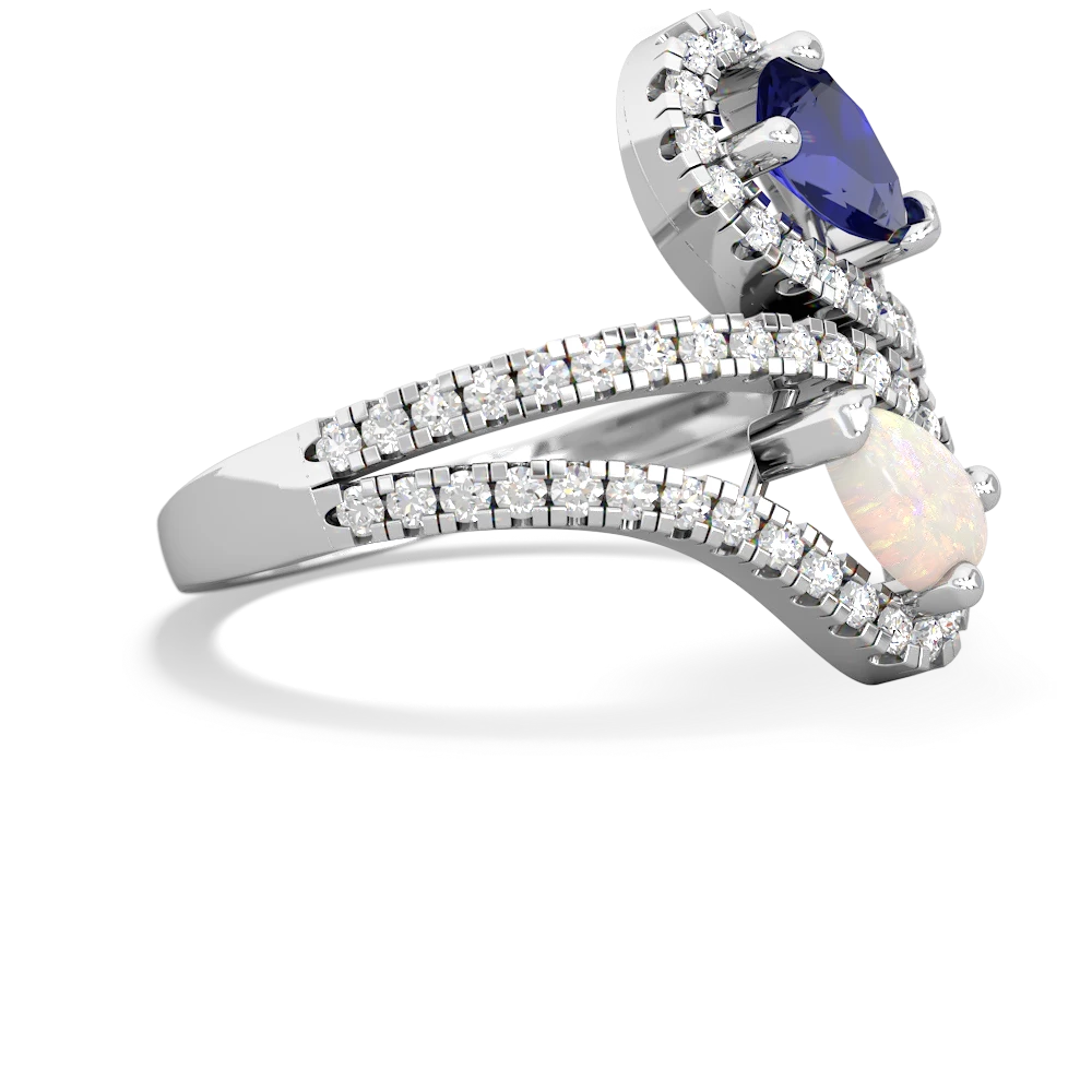 Lab Sapphire Diamond Dazzler 14K White Gold ring R3000