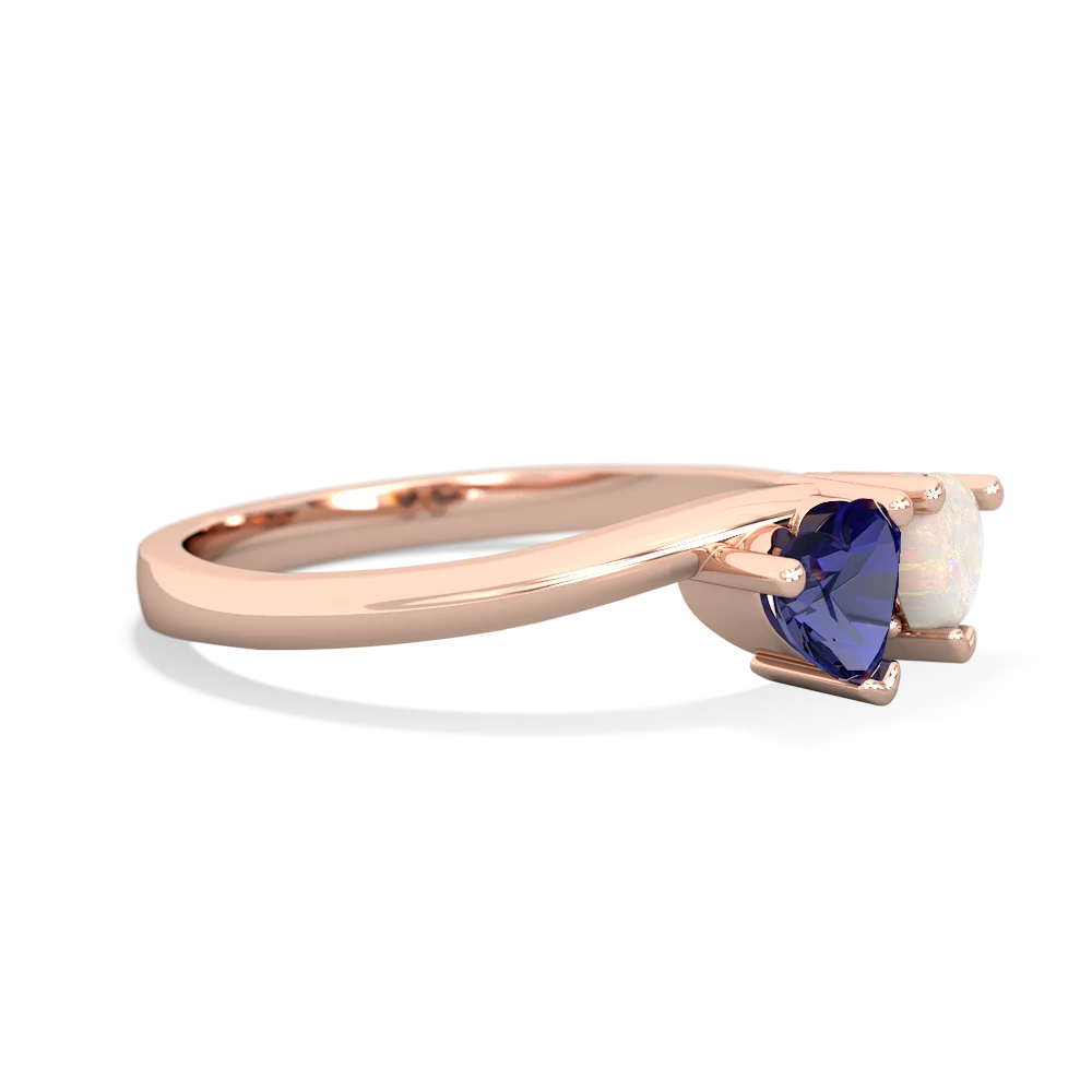 Lab Sapphire Sweethearts 14K Rose Gold ring R5260