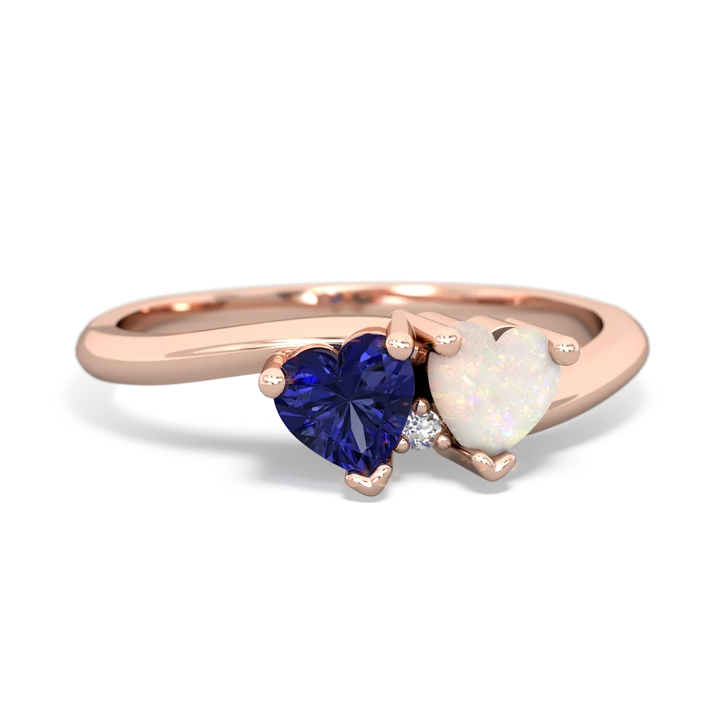 Lab Sapphire Sweethearts 14K Rose Gold ring R5260