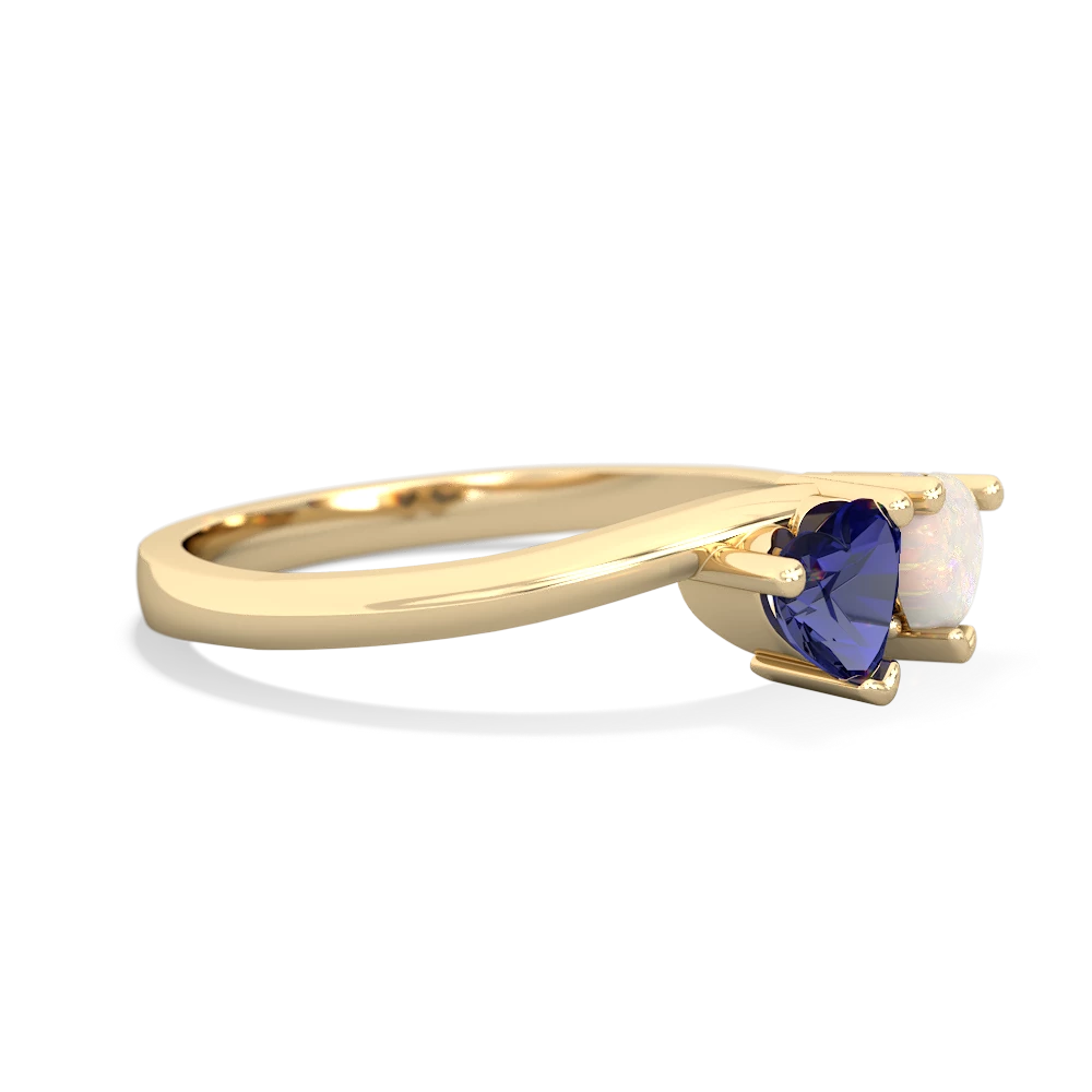 Lab Sapphire Sweethearts 14K Yellow Gold ring R5260