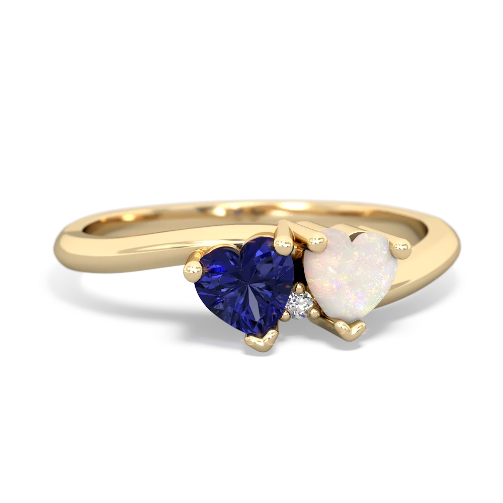 Lab Sapphire Sweethearts 14K Yellow Gold ring R5260