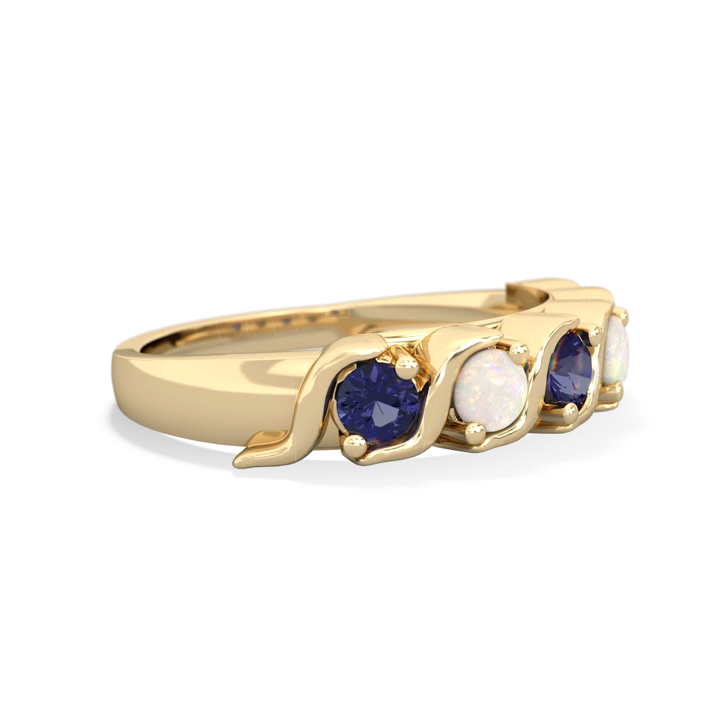 Lab Sapphire Anniversary Band 14K Yellow Gold ring R2089