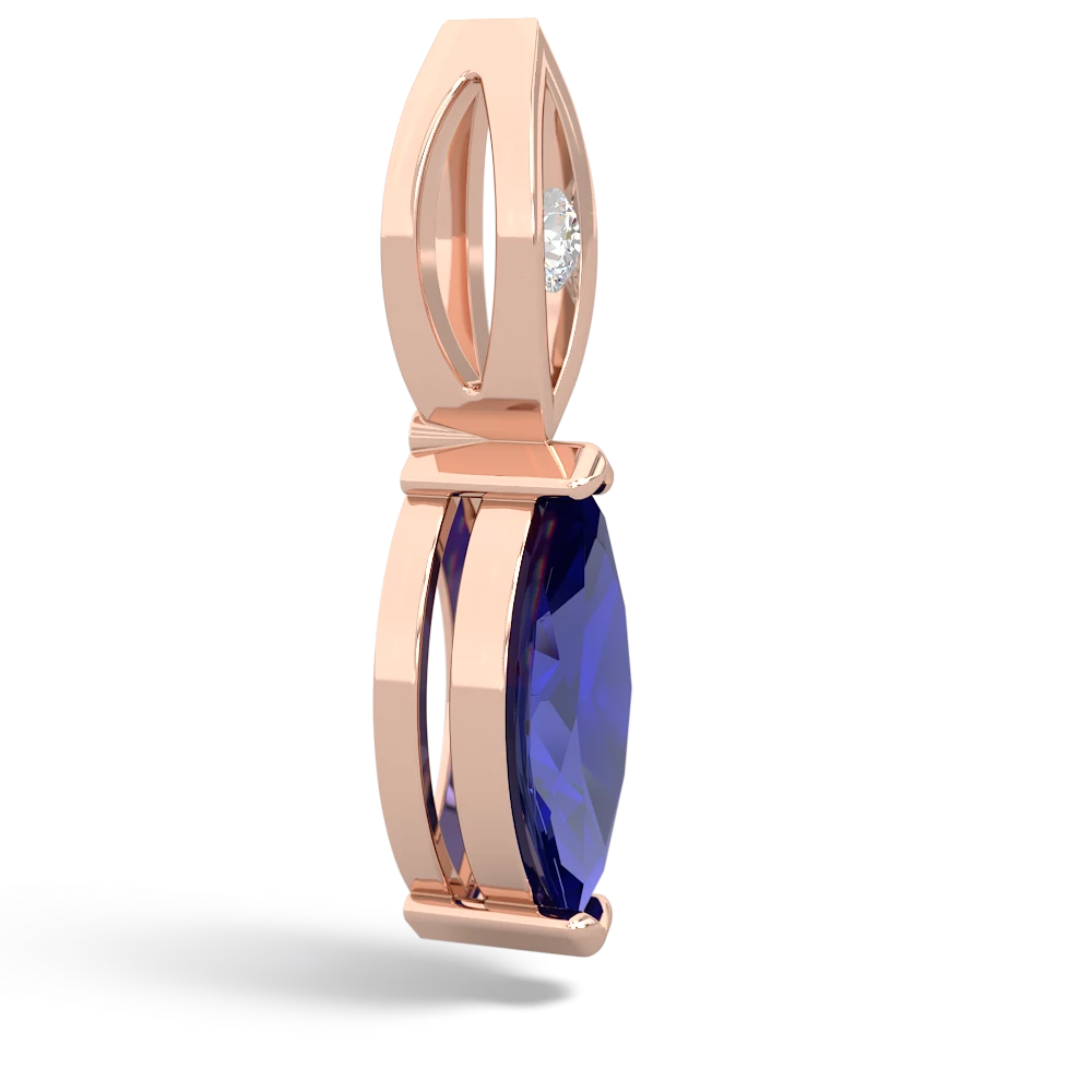 Lab Sapphire Marquise Drop 14K Rose Gold pendant P5333