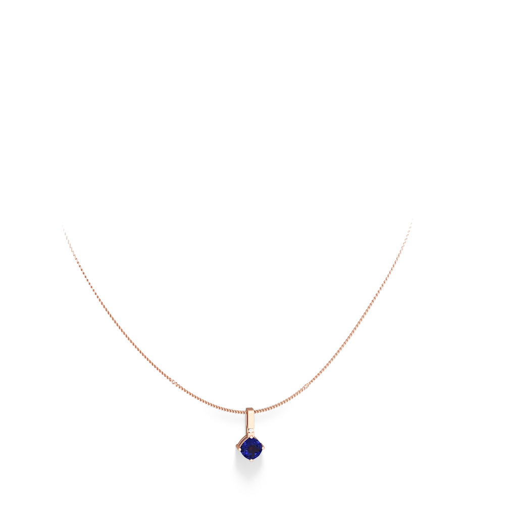 Lab Sapphire Simply Elegant 14K Rose Gold pendant P2489