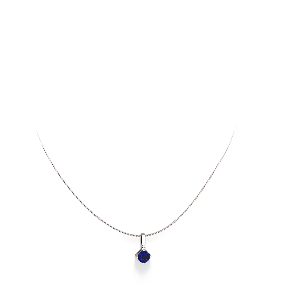 Lab Sapphire Simply Elegant 14K White Gold pendant P2489