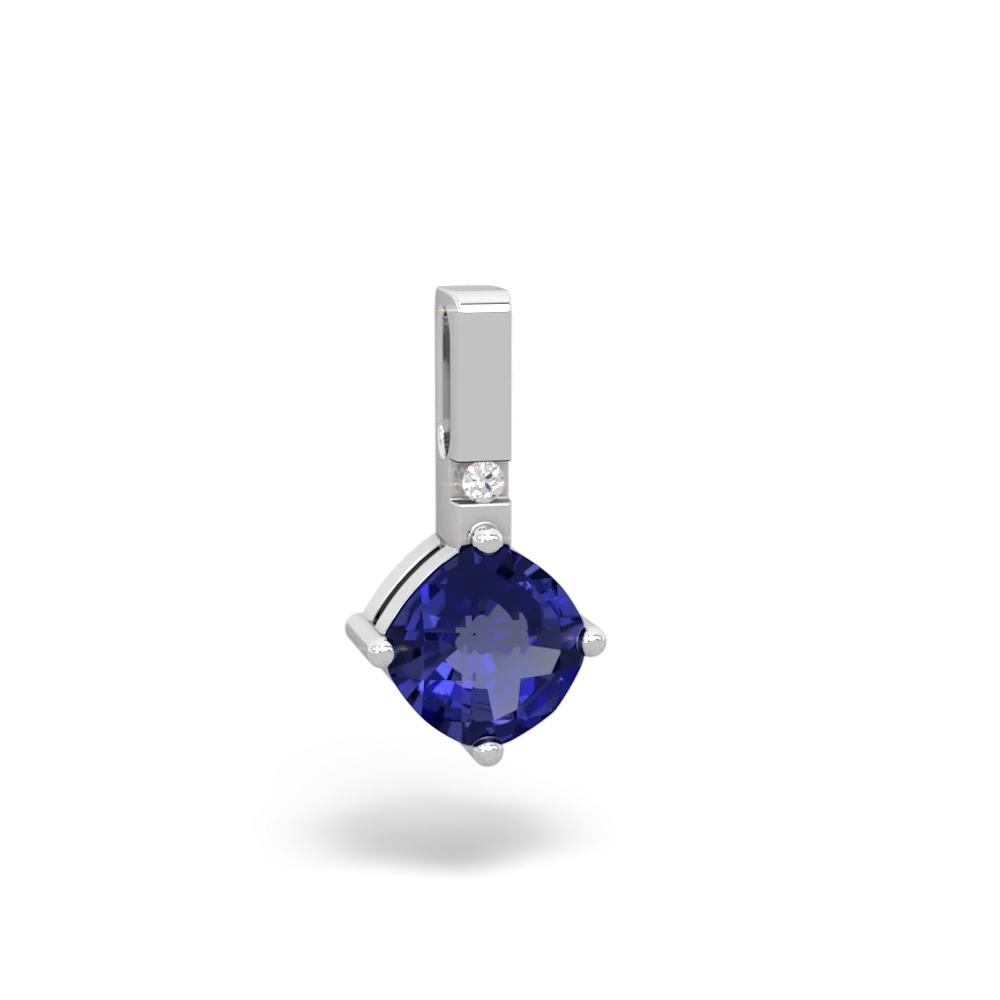 Lab Sapphire Simply Elegant 14K White Gold pendant P2489