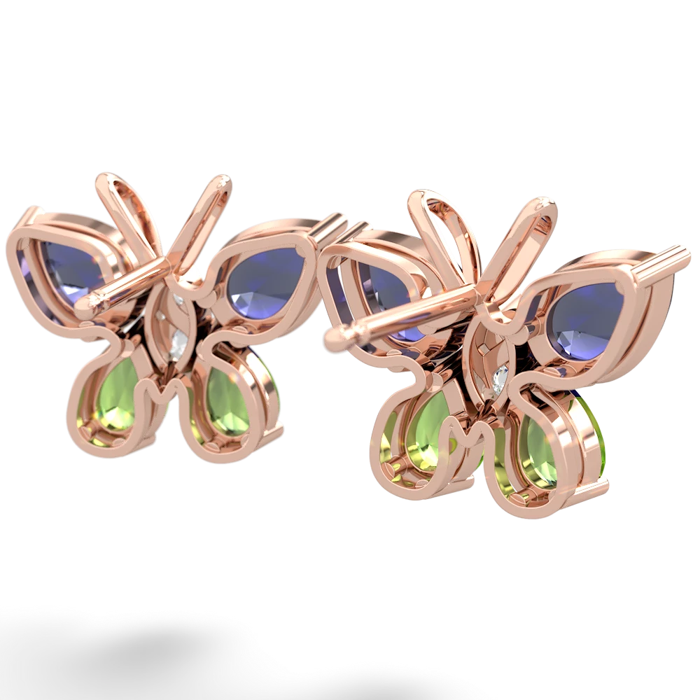 Lab Sapphire Butterfly 14K Rose Gold earrings E2215