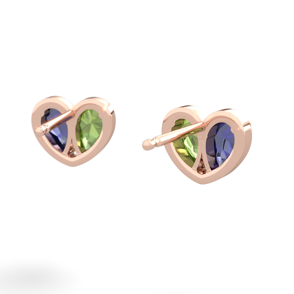 Lab Sapphire 'Our Heart' 14K Rose Gold earrings E5072