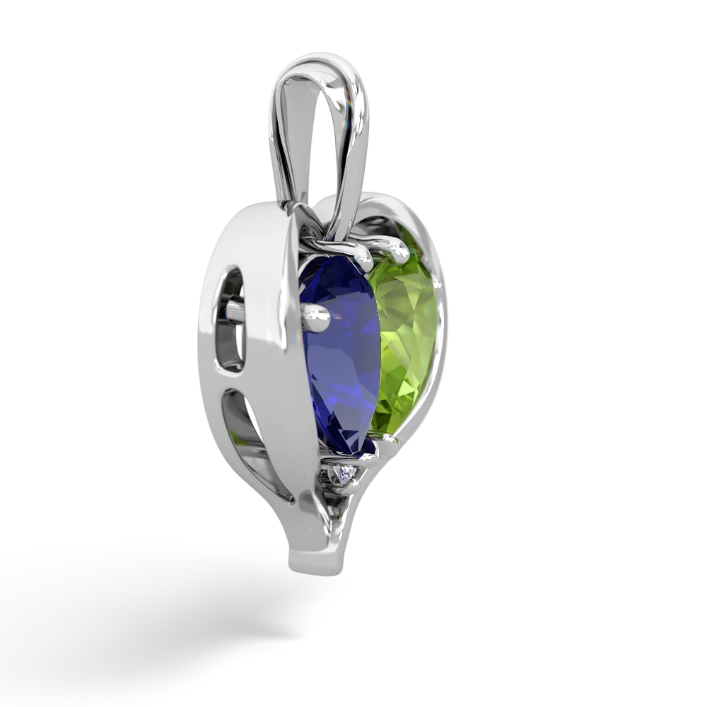 Lab Sapphire Two Become One 14K White Gold pendant P5330