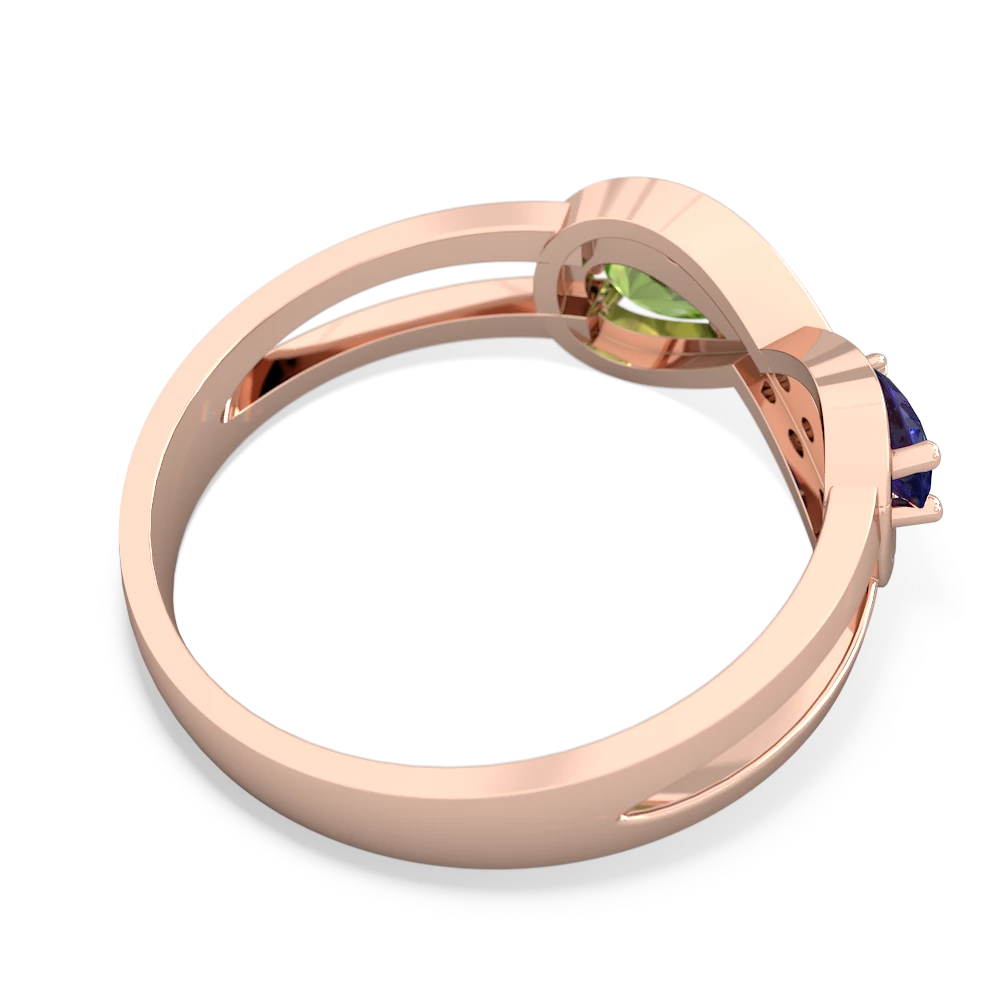 Lab Sapphire Diamond Infinity 14K Rose Gold ring R5390