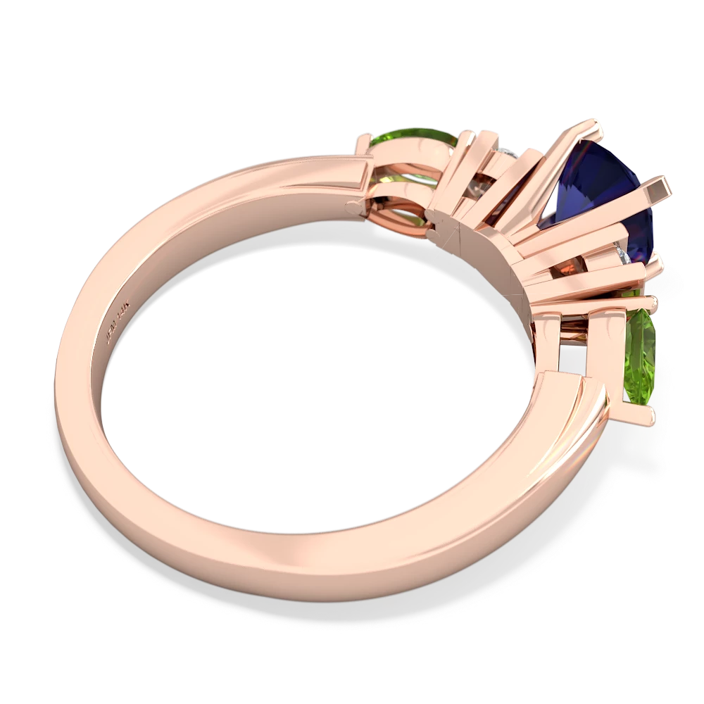 Lab Sapphire 6Mm Round Eternal Embrace Engagement 14K Rose Gold ring R2005