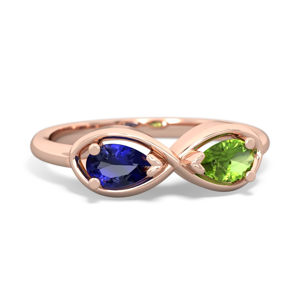 Lab Sapphire Infinity 14K Rose Gold ring R5050