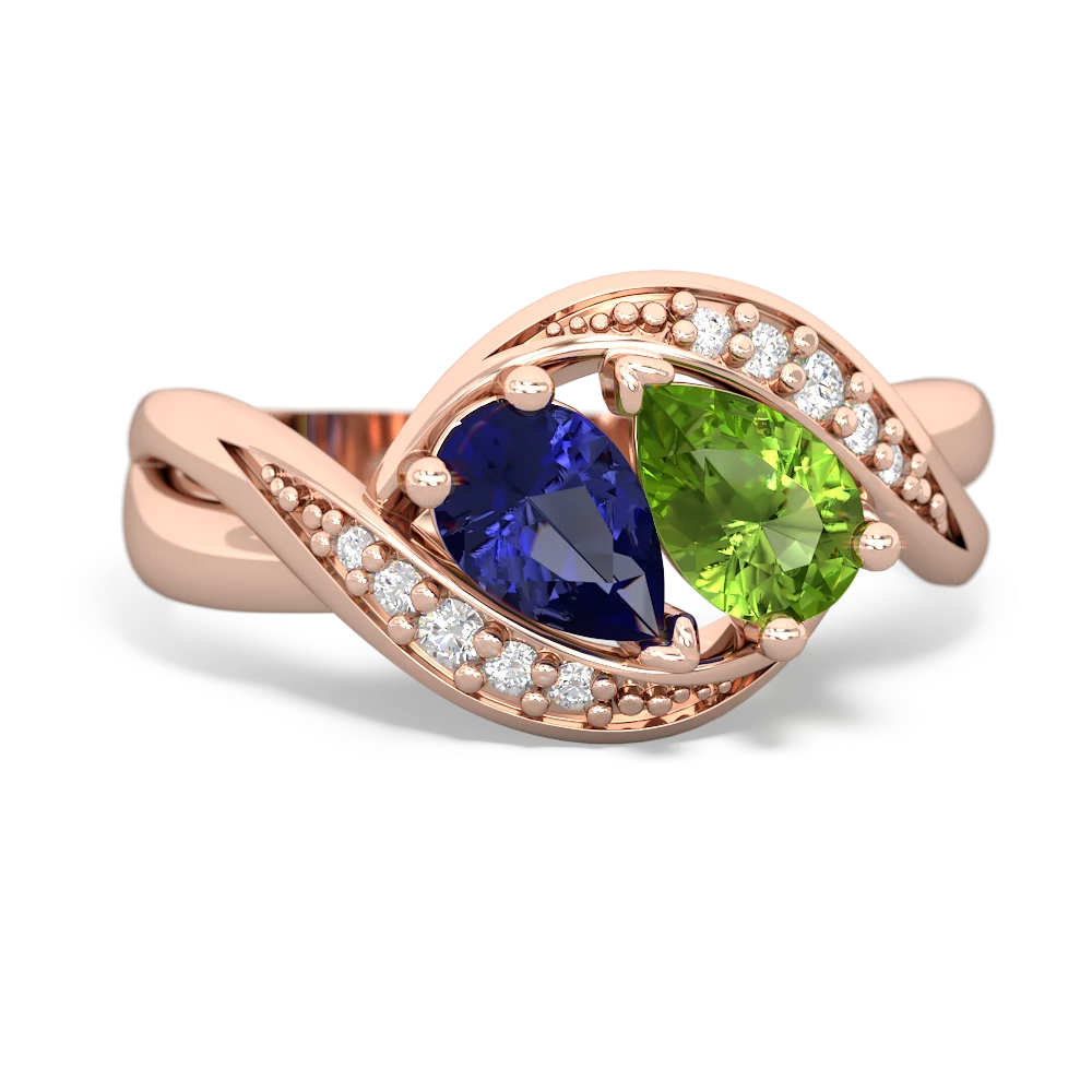 Lab Sapphire Summer Winds 14K Rose Gold ring R5342